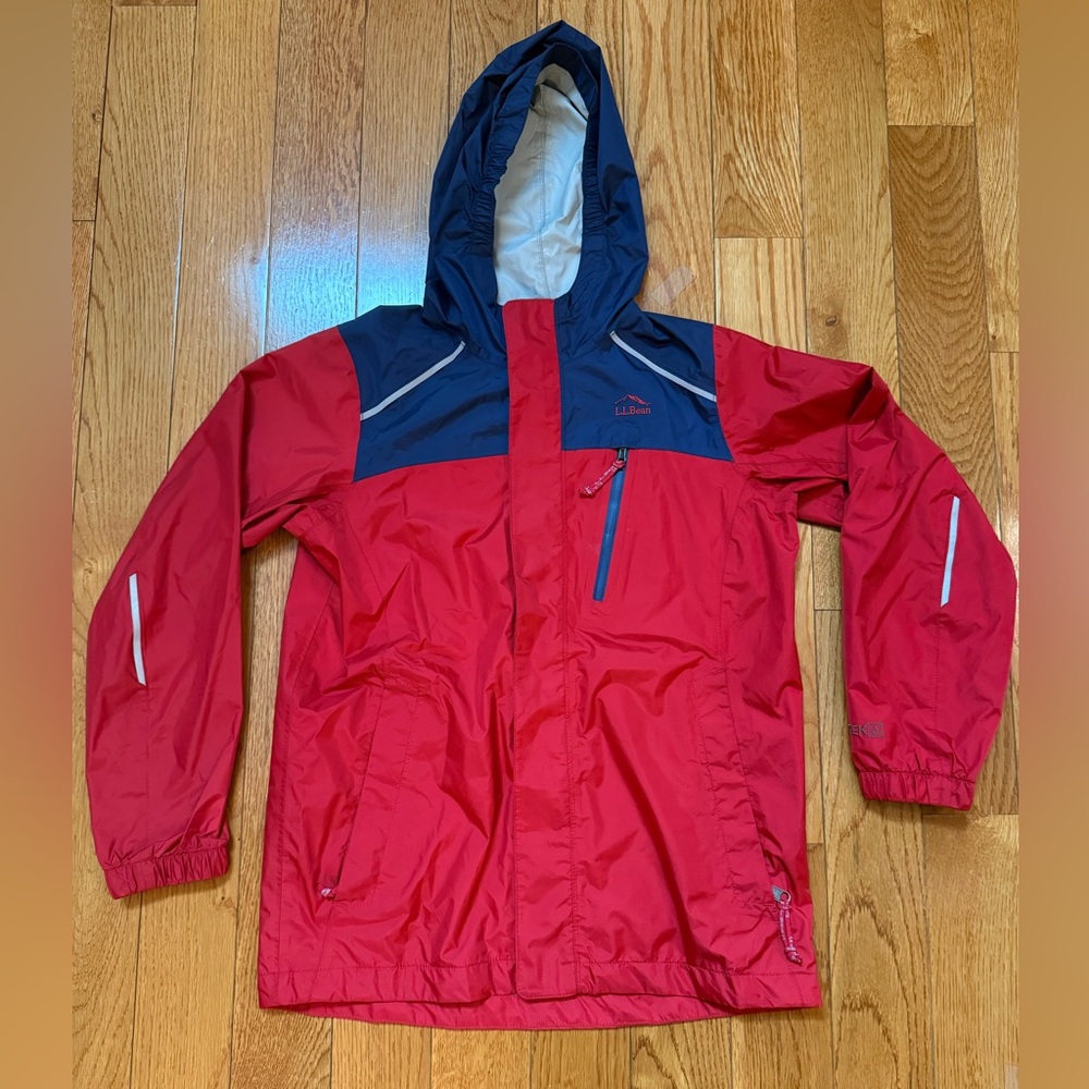L.L. Bean Kids Colorblock Trail Model Rain Jacket sz M